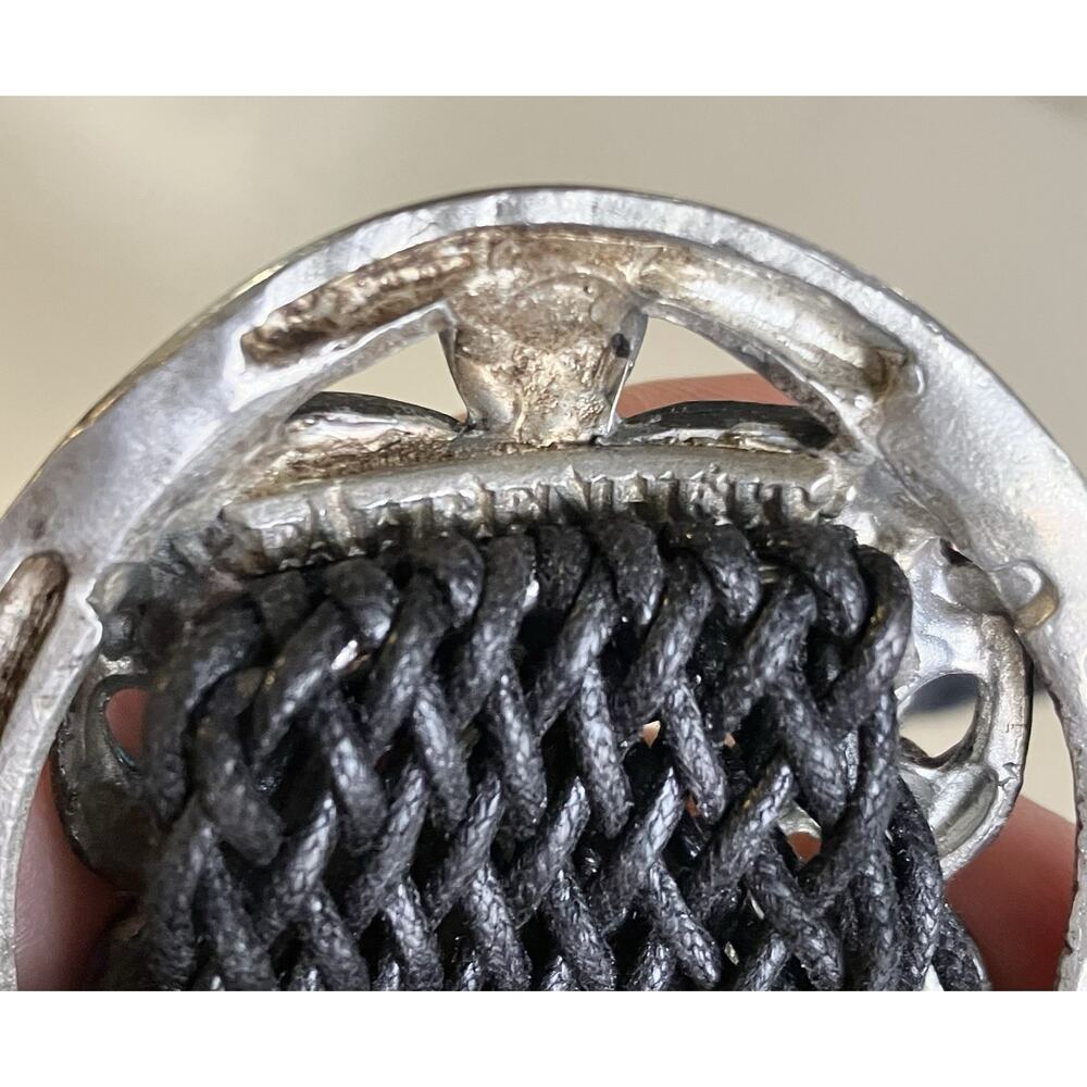 Vintage Modernist Artist Buckle Pewter, Brass Nouveau Statement Woven Mesh Belt - Picture 5 of 6